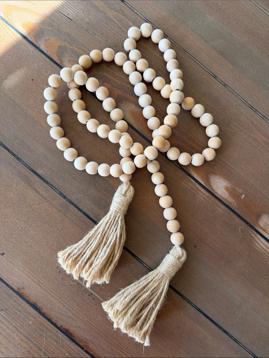 Other - Natural Wood Bead Tassel Garland